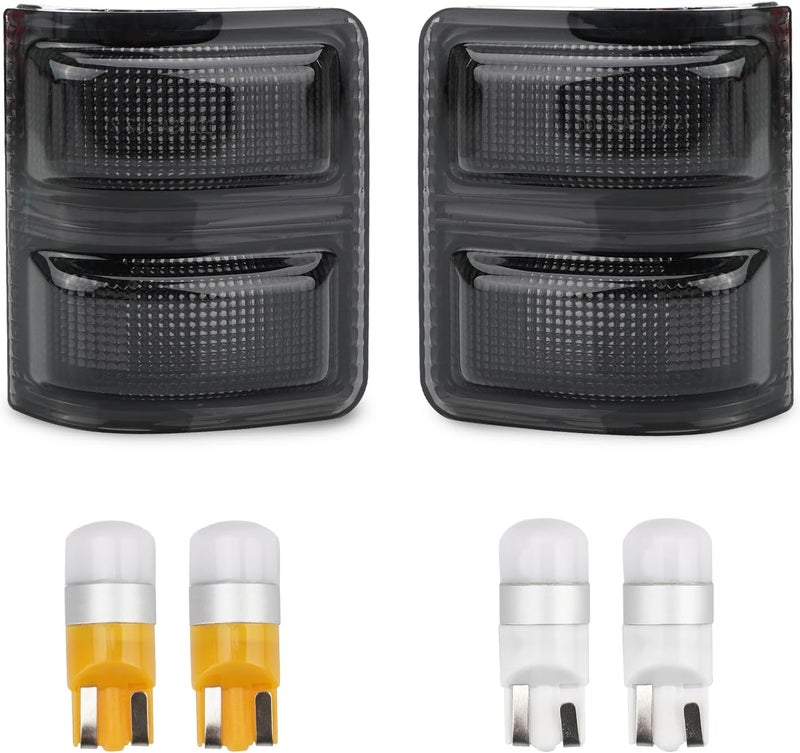 Best View Signal Mirror Lights, Smoke Lens Side Marker Lamp for 2008-2016 Ford F250 F350 F450 F550 Super Duty for Pickup Truck,Amber & White led Turn Signal Light Aftermarket Replacement（Pack of 2） - Image 1